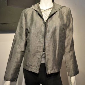 Marie Marcal's Vintage Grey Linen Hoodie Jacket